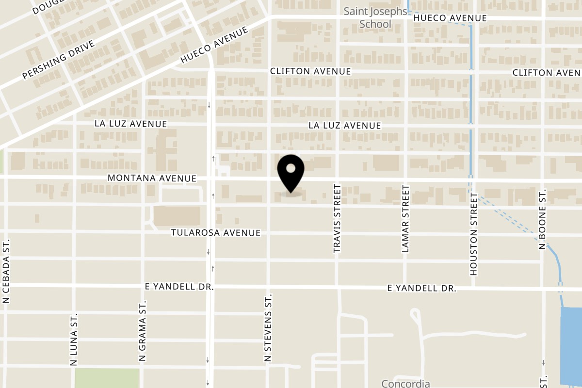 Map showing the location of Ciros Sea & Mexican Food on 3710 Montana Avenue in El Paso
